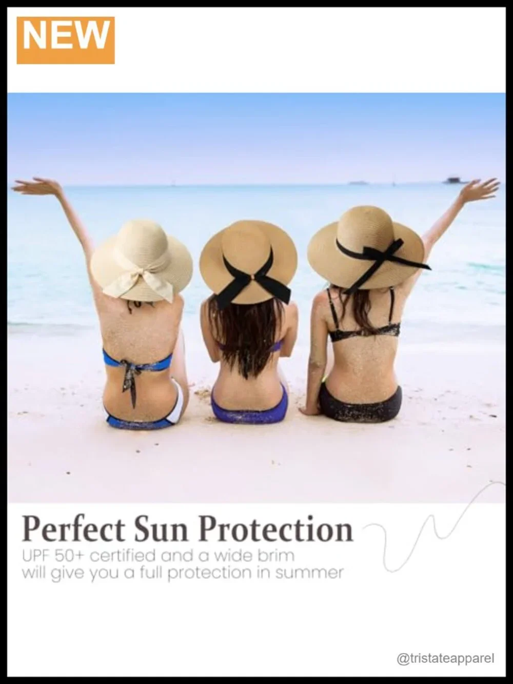 Women's Straw Sun Hat UPF 50+ Packable Wide Brim Beach Hat Foldable